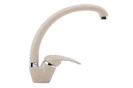 Под заказ Смеситель ОПТИМА кухня 35 мм, ручка боковая, ГРАНИТ БЕЖЕВЫЙ