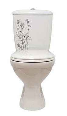 Унитаз-компакт Суперкомпакт белый, декор 