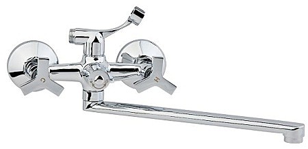 Под заказ Смеситель ARCO ванна маховик металл, крест, дивертор к/б в теле, излив 30 см