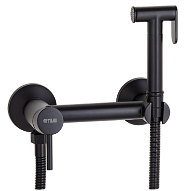 Под заказ Смеситель ОПТИМА биде, пристенный с гигиеническим душем, ЧЕРНЫЙ