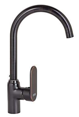 Под заказ Смеситель ОПТИМА кухня 35 мм, ручка боковая, с гайкой, СТАРИННАЯ БРОНЗА