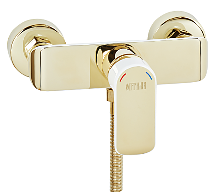 Под заказ Смеситель ОПТИМА душевая кабина 35 мм, БЕЛЫЙ-ЗОЛОТ0