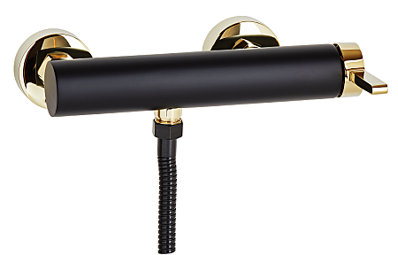 Под заказ Смеситель ОПТИМА душевая кабина 35 мм, ЧЕРНЫЙ-ЗОЛОТО