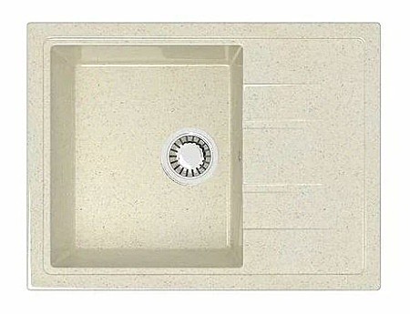 Мойка гранит глянц. врезная 575*470*200 мм BERGG lab Z150, прямоугольная, с сифоном, бежевый