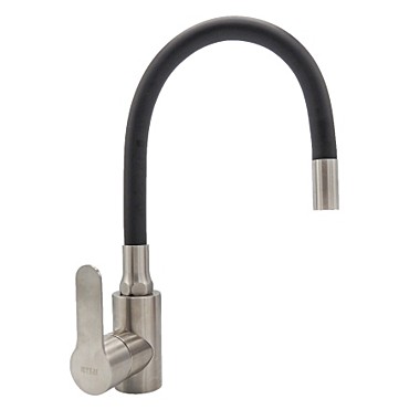 Смеситель кухня 35 мм черный силиконовый излив Accoona (Китай)