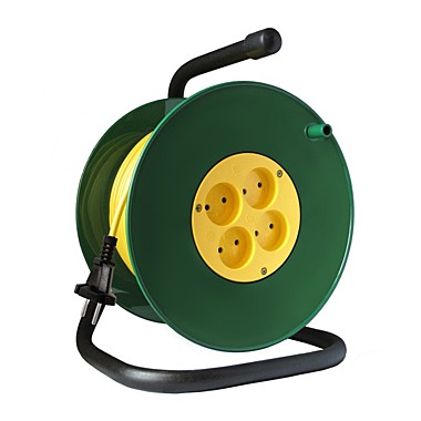 Удлинитель сил. на п/кат. 4 гнезда, ПВС 2х0,75, 1300 Вт, 6А, б/з, 30м