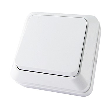 Выключатель о/у, 1 клавиша, б/индикации, 10А, 230В, IP20, белый. SQ1801-0001, ЛАДОГА