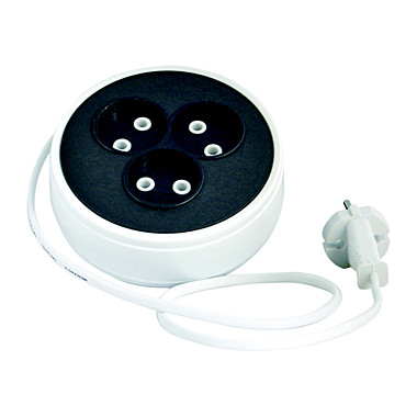 Удлинитель-рулетка быт. 3 гнезда, ШВВП 2х0,75, 1300Вт, 6А, б/з, полистирол, 5м 9634578, УНИВЕРСАЛ