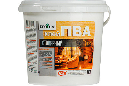 Клей ПВА ECOLUX столярный 1,0 л